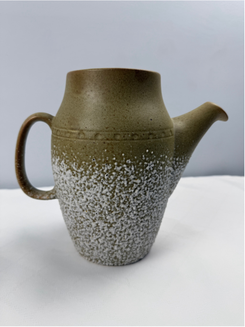 Vintage 70s Laurentian Tundra Pottery Water Jug Pitcher Carafe gray white
